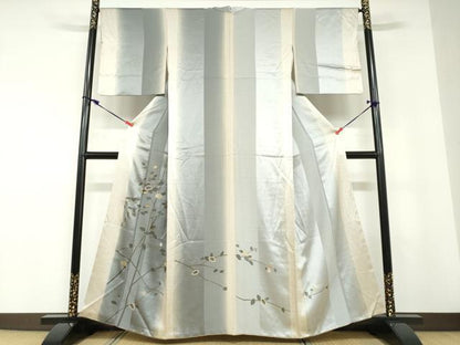 平和屋着物●訪問着　枝葉南天文　暈し染め　金彩　正絹　逸品　DABD9242ud