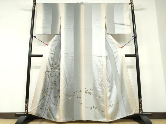平和屋着物●訪問着　枝葉南天文　暈し染め　金彩　正絹　逸品　DABD9242ud