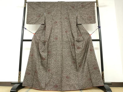 平和屋着物●本場大島紬　7マルキ　舞花文　正絹　逸品　未使用　DABD9243ud