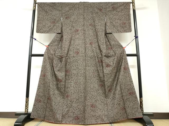 平和屋着物●本場大島紬　7マルキ　舞花文　正絹　逸品　未使用　DABD9243ud