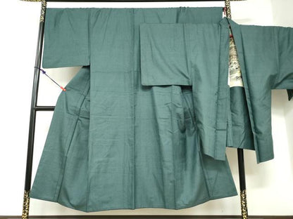 平和屋着物●男性　紬　アンサンブル　長羽織　100亀甲　総詰め　正絹　逸品　DABD9246ud