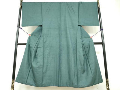 平和屋着物●男性　紬　アンサンブル　長羽織　100亀甲　総詰め　正絹　逸品　DABD9246ud