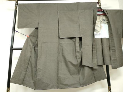 平和屋着物●男性　本場大島紬　アンサンブル　80亀甲　総詰め　正絹　逸品　未使用　DABD9247ud
