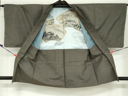 平和屋着物●男性　本場大島紬　アンサンブル　80亀甲　総詰め　正絹　逸品　未使用　DABD9247ud