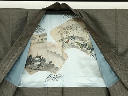 平和屋着物●男性　本場大島紬　アンサンブル　80亀甲　総詰め　正絹　逸品　未使用　DABD9247ud