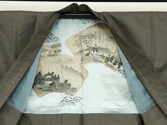 平和屋着物●男性　本場大島紬　アンサンブル　80亀甲　総詰め　正絹　逸品　未使用　DABD9247ud