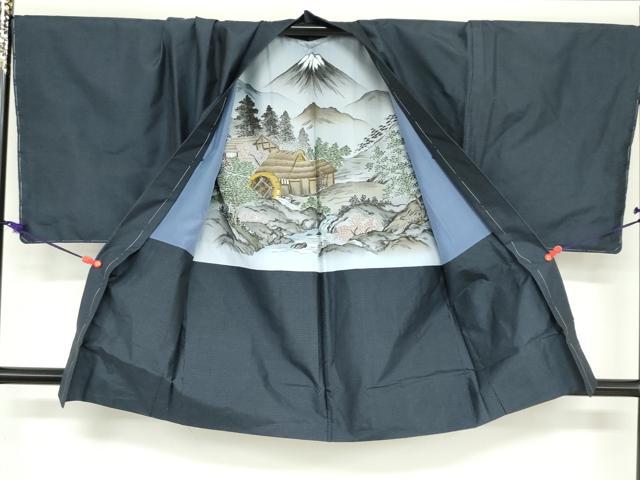 平和屋着物●男性 本場大島紬 アンサンブル 長羽織 長襦袢（無双仕立て）セット 80亀甲 総詰め キングサイズ 正絹 逸品 DABD9249ud