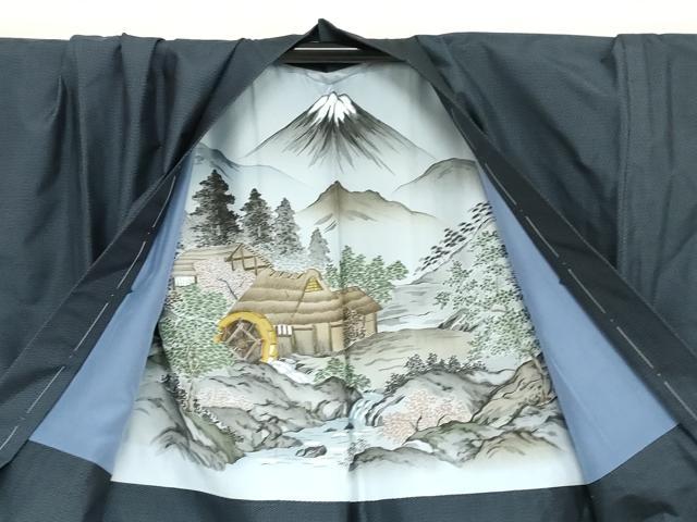 平和屋着物●男性 本場大島紬 アンサンブル 長羽織 長襦袢（無双仕立て）セット 80亀甲 総詰め キングサイズ 正絹 逸品 DABD9249ud