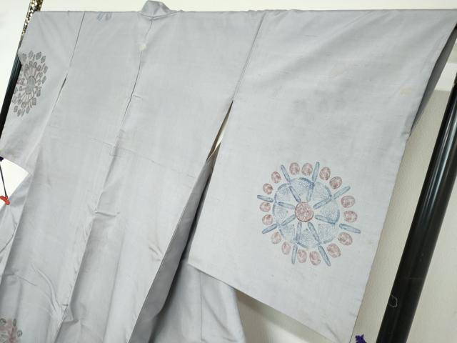平和屋着物●訪問着　作家物　紬地　抽象文様　正絹　逸品　DABD9251ud