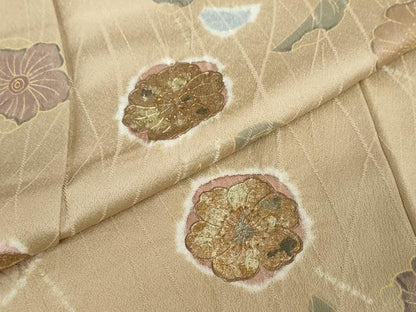 平和屋着物●訪問着　絞り　辻が花　金彩　正絹　逸品　DABD9253ud