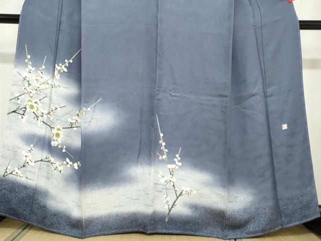 平和屋着物●人間国宝・羽田登喜男　訪問着　枝梅文　暈し染め　正絹　逸品　未使用　DABD9255ud