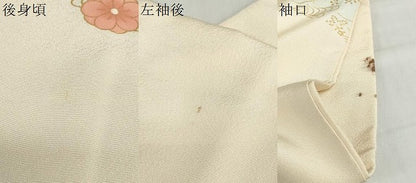 平和屋着物●訪問着　流水草花筏文　金彩　正絹　逸品　DABD9258ud