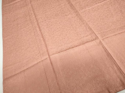 平和屋着物●上質な色無地　花尽くし地紋　梅染色　正絹　逸品　DABD9260ud