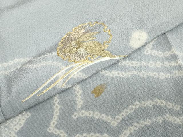 平和屋着物●訪問着　駒刺繍　絞り　流水舞桜文　跳兎　金彩　正絹　逸品　未使用　DABD9263ud