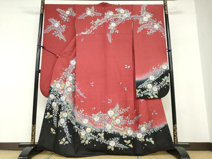 平和屋着物●豪華振袖　辻が花　暈し染め　金彩　正絹　逸品　DABD9265ud