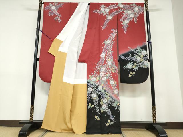 平和屋着物●豪華振袖　辻が花　暈し染め　金彩　正絹　逸品　DABD9265ud
