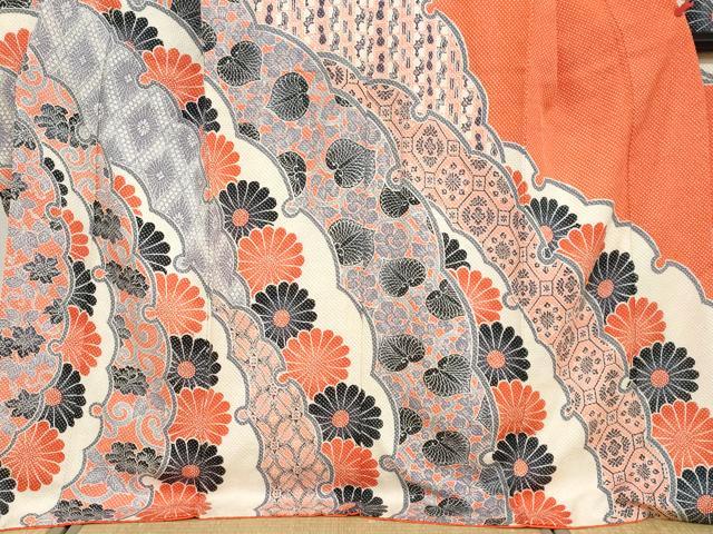 平和屋着物●名門　藤娘きぬたや・総絞り　振袖　総絞り　雪輪草花文　正絹　逸品　DABD9266ud