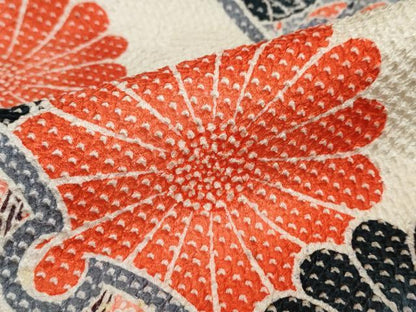 平和屋着物●名門　藤娘きぬたや・総絞り　振袖　総絞り　雪輪草花文　正絹　逸品　DABD9266ud