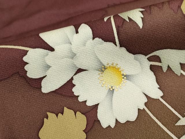 平和屋着物●京の匠日展作家　丹下雄介　訪問着　草花文　シルエット　暈し染め　金彩　やまと誂製　正絹　逸品　DABD9268ud
