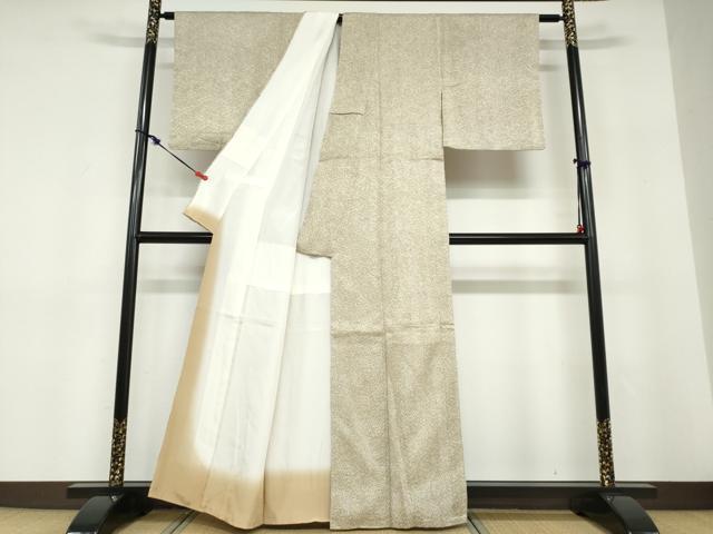 平和屋着物●上質な小紋　杢目絞り　霞文　証紙付き　正絹　逸品　DABD9269ud