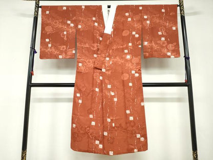 平和屋着物●長襦袢　袷　箔散らし辻が花地紋　正絹　逸品　DABD9270ud