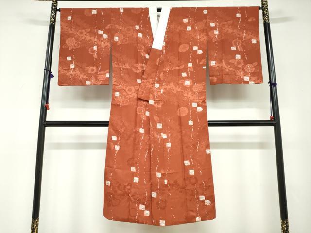 平和屋着物●長襦袢　袷　箔散らし辻が花地紋　正絹　逸品　DABD9270ud
