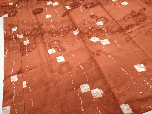 平和屋着物●長襦袢　袷　箔散らし辻が花地紋　正絹　逸品　DABD9270ud