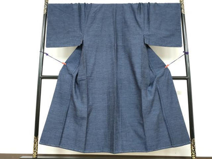 平和屋着物●男性　結城紬　アンサンブル　長羽織　杢　キングサイズ　正絹　逸品　未使用　DABD9271ud