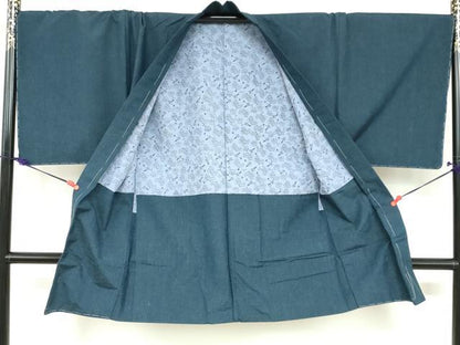 平和屋着物●男性　紬　アンサンブル　長羽織　百入茶色　キングサイズ　正絹　逸品　未使用　DABD9272ud