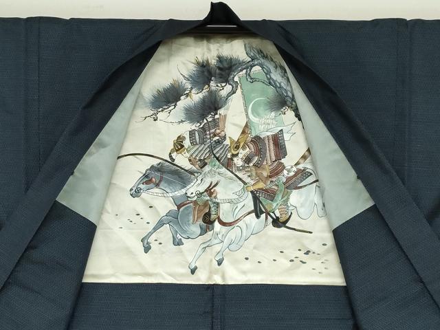 平和屋着物●男性　本場大島紬　アンサンブル　長羽織　80亀甲　総詰め　証紙付き　正絹　逸品　DABD9273ud