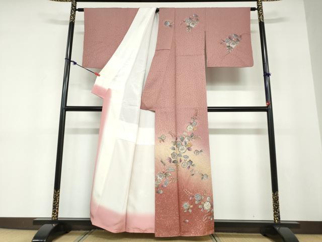 平和屋着物○訪問着 絞り 辻が花 暈し染め 金彩 正絹 逸品 DABD9275ud