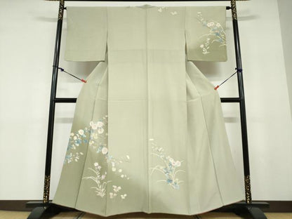 平和屋着物●訪問着　友禅　作家物　草花文　暈し染め　正絹　逸品　DABD9279ud