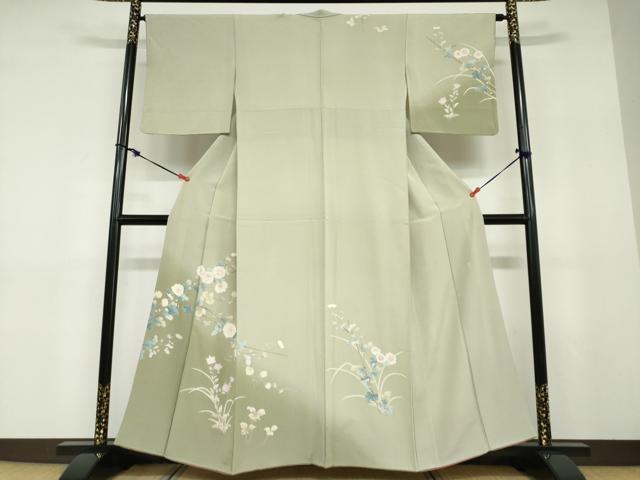 平和屋着物●訪問着　友禅　作家物　草花文　暈し染め　正絹　逸品　DABD9279ud