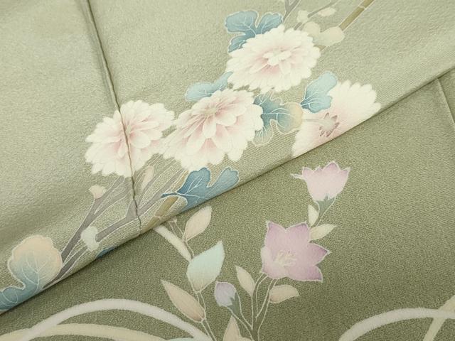 平和屋着物●訪問着　友禅　作家物　草花文　暈し染め　正絹　逸品　DABD9279ud