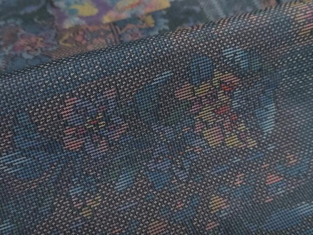 平和屋着物●本場大島紬　7マルキ　総絣　洋花文　正絹　逸品　DABD9284ud