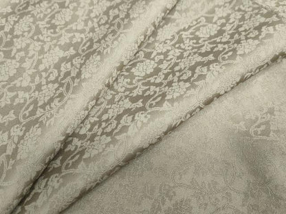 平和屋着物●訪問着　刺繍　更紗花唐草地紋　色無地　灰汁色　正絹　逸品　DABD9288ud