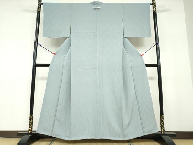 平和屋着物●上質な色無地　草葉地紋　湊鼠色　正絹　逸品　未使用　DABD9291ud