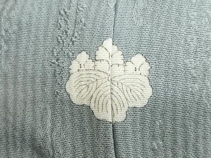 平和屋着物●上質な色無地　草葉地紋　湊鼠色　正絹　逸品　未使用　DABD9291ud