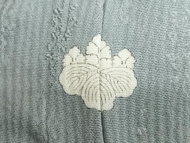 平和屋着物●上質な色無地　草葉地紋　湊鼠色　正絹　逸品　未使用　DABD9291ud