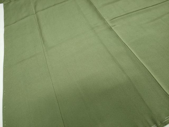 平和屋着物●上質な色無地　老竹色　正絹　逸品　未使用　DABD9299ud