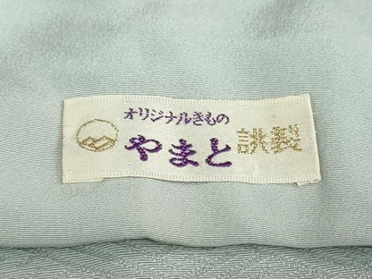 平和屋着物●上質な色無地　紗綾型地紋　秘色色　やまと誂製　正絹　逸品　DABD9301ud