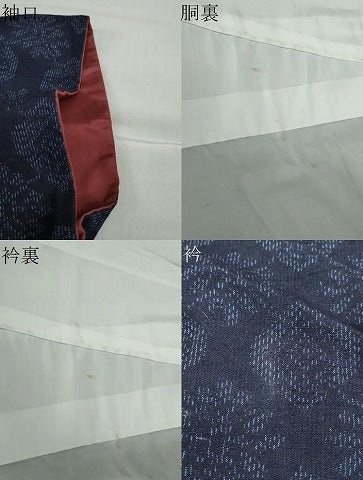 平和屋着物●結城紬　幾何学文様　正絹　逸品　DABD9302ud