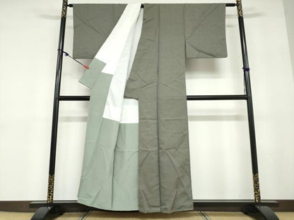 平和屋着物●上質な紬　吉野間道　正絹　逸品　DABD9303ud