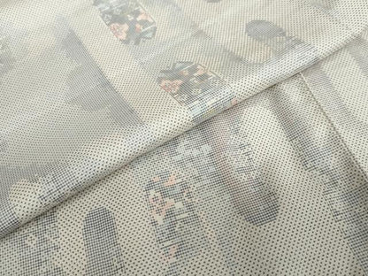 平和屋着物●本場大島紬　白大島　名匠たかし　7マルキ　白玄祥　エ霞草花文　証紙付き　正絹　逸品　DABD9305ud