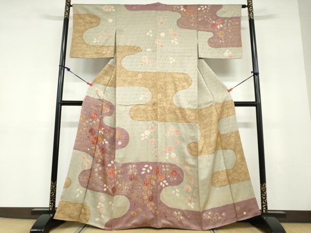 平和屋着物●つけ帯　作家物　絞り　辻が花　金通し地　正絹　逸品　CABD0503hy 平和屋着物□希少 辻が花染織作家 功刀稔國 久保田一竹の弟子 訪問着