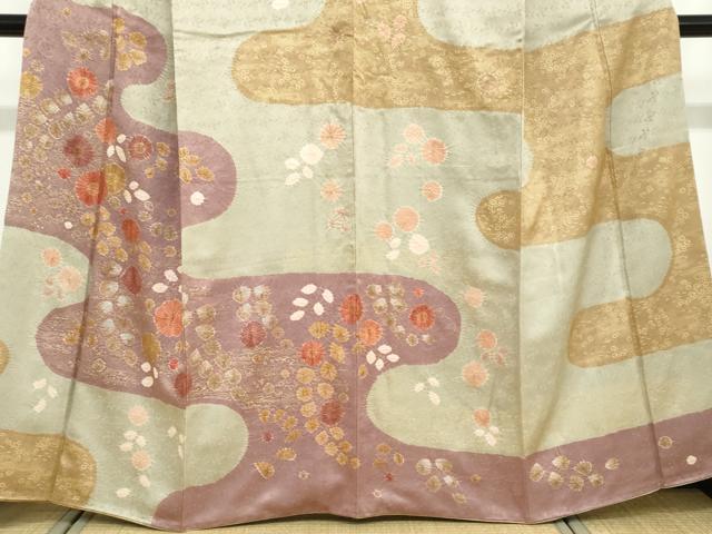 平和屋着物●訪問着　絞り　流水辻が花　金彩　正絹　逸品　DABD9308ud
