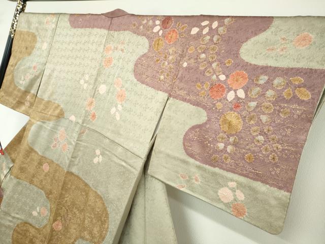 平和屋着物○訪問着 絞り 流水辻が花 金彩 正絹 逸品 DABD9308ud