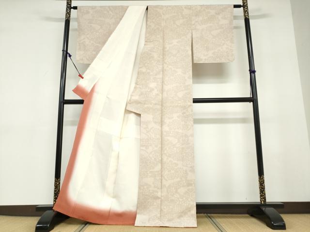 平和屋着物●結城紬　80亀甲　流水草花文　正絹　逸品　未使用　DABD9310ud 平和屋着物○結城紬 80亀甲 流水草花文 正絹 逸品 未使用 DABD9310udの