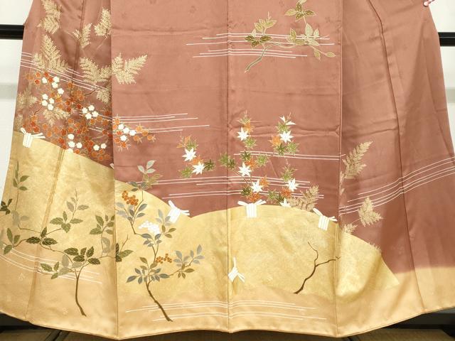 平和屋着物●訪問着　駒刺繍　草花籬文　金彩　正絹　逸品　DABD9313ud 平和屋着物○訪問着 駒刺繍 草花籬文 金彩 正絹 逸品 DABD9313ud