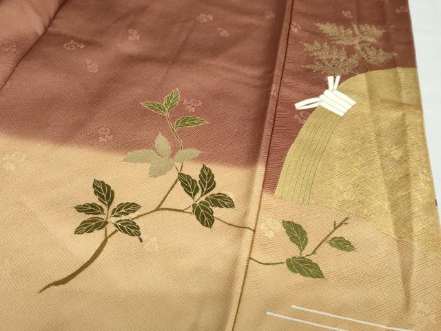平和屋着物●訪問着　駒刺繍　草花籬文　金彩　正絹　逸品　DABD9313ud 平和屋着物○訪問着 駒刺繍 草花籬文 金彩 正絹 逸品 DABD9313ud